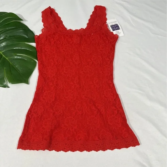NWT $52 Hanky Panky [ XS ] 1390L Signature Sheer Lace Lingerie Camisole Red - Picture 4 of 14